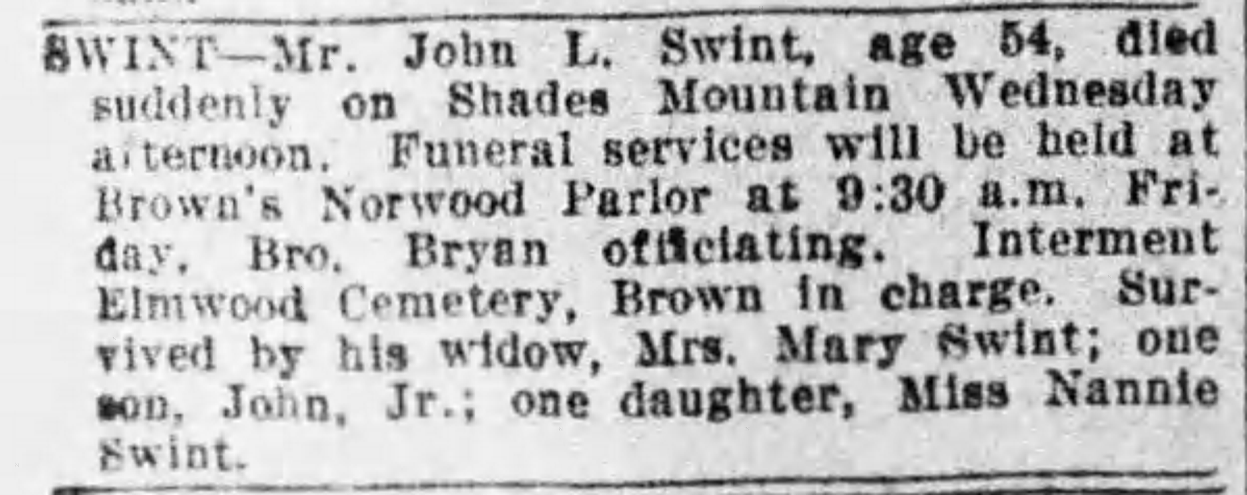 John L. Swint obituary